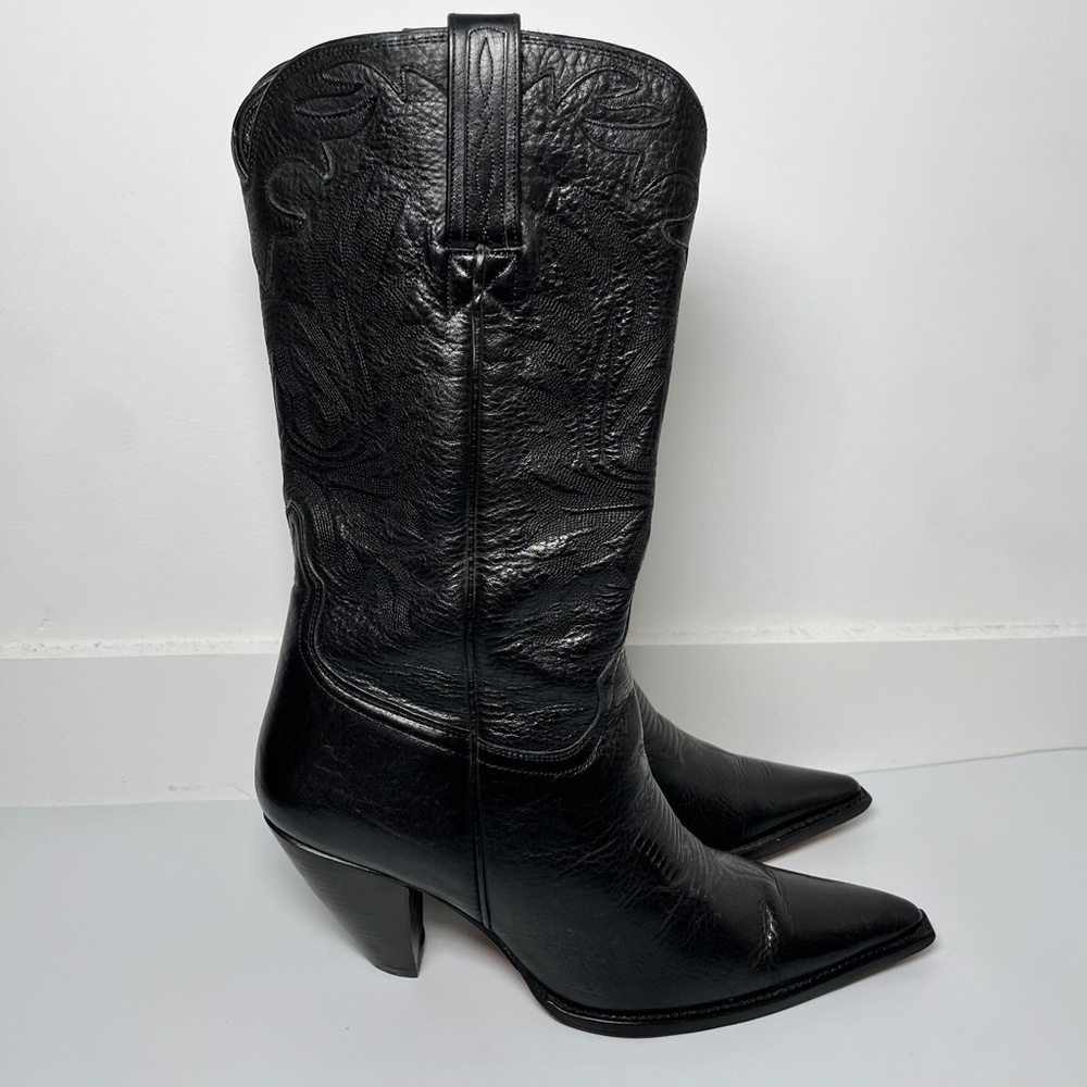Charlie 1 Horse by Lucchese Black Leather Snip Toe Western Cowboy Boots